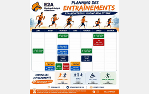 Planning des entraînements 2026-207