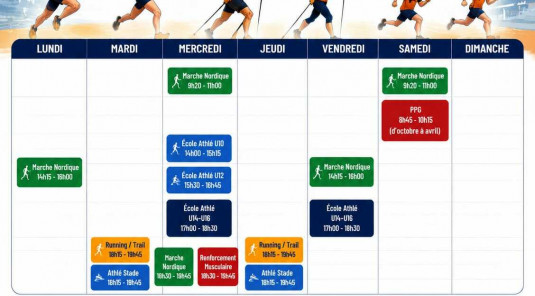Planning des entraînements 2026-207